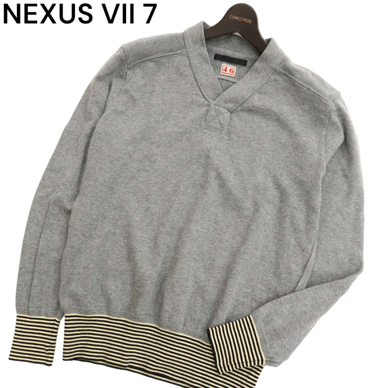 NEXUS7 ネクサス V NECK KNIT ニット コットン ブラウン M 46 KOTTON 