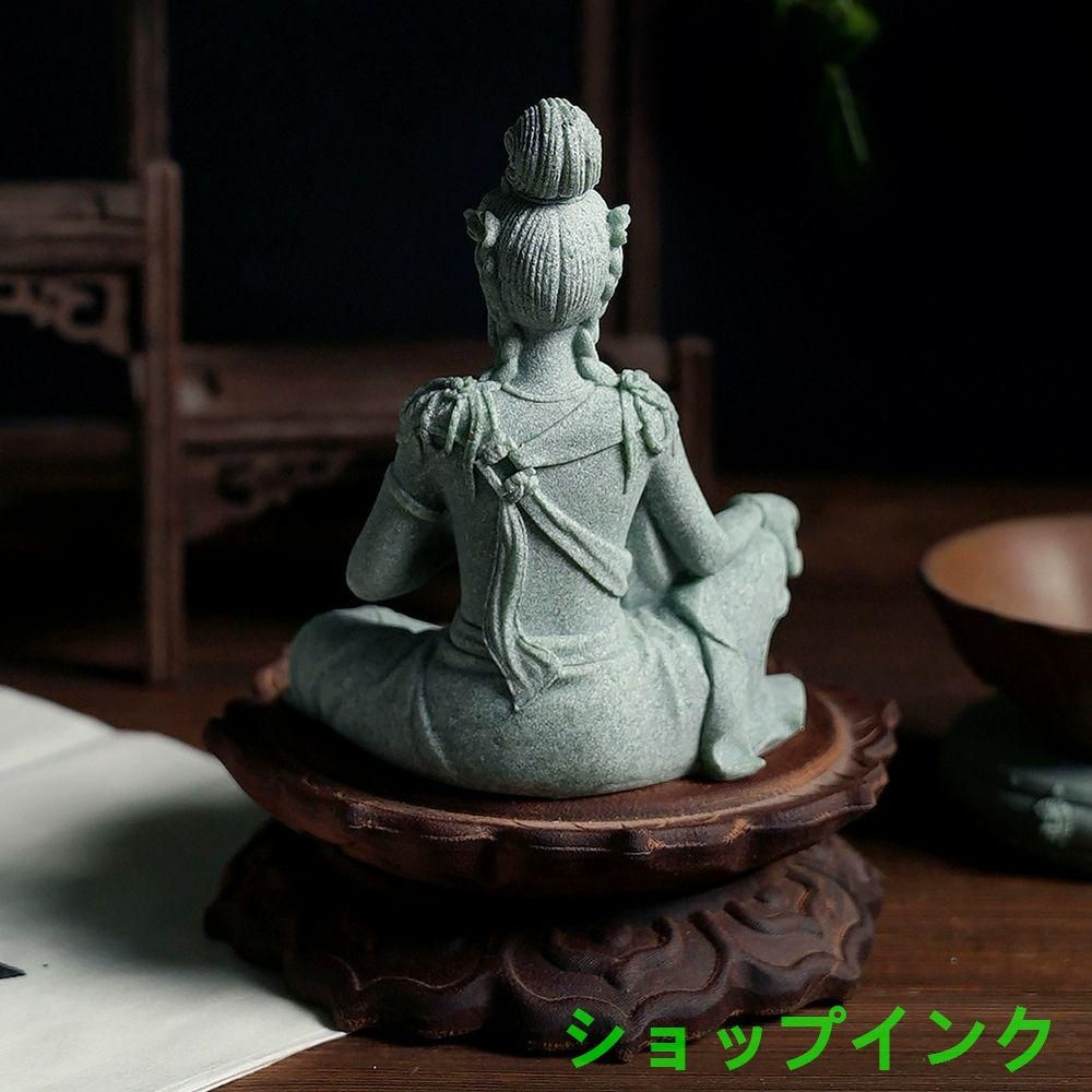 仏教美術 水月観音菩薩仏像 景観 魚鉢 造景 築山 置物 茶寵 香道