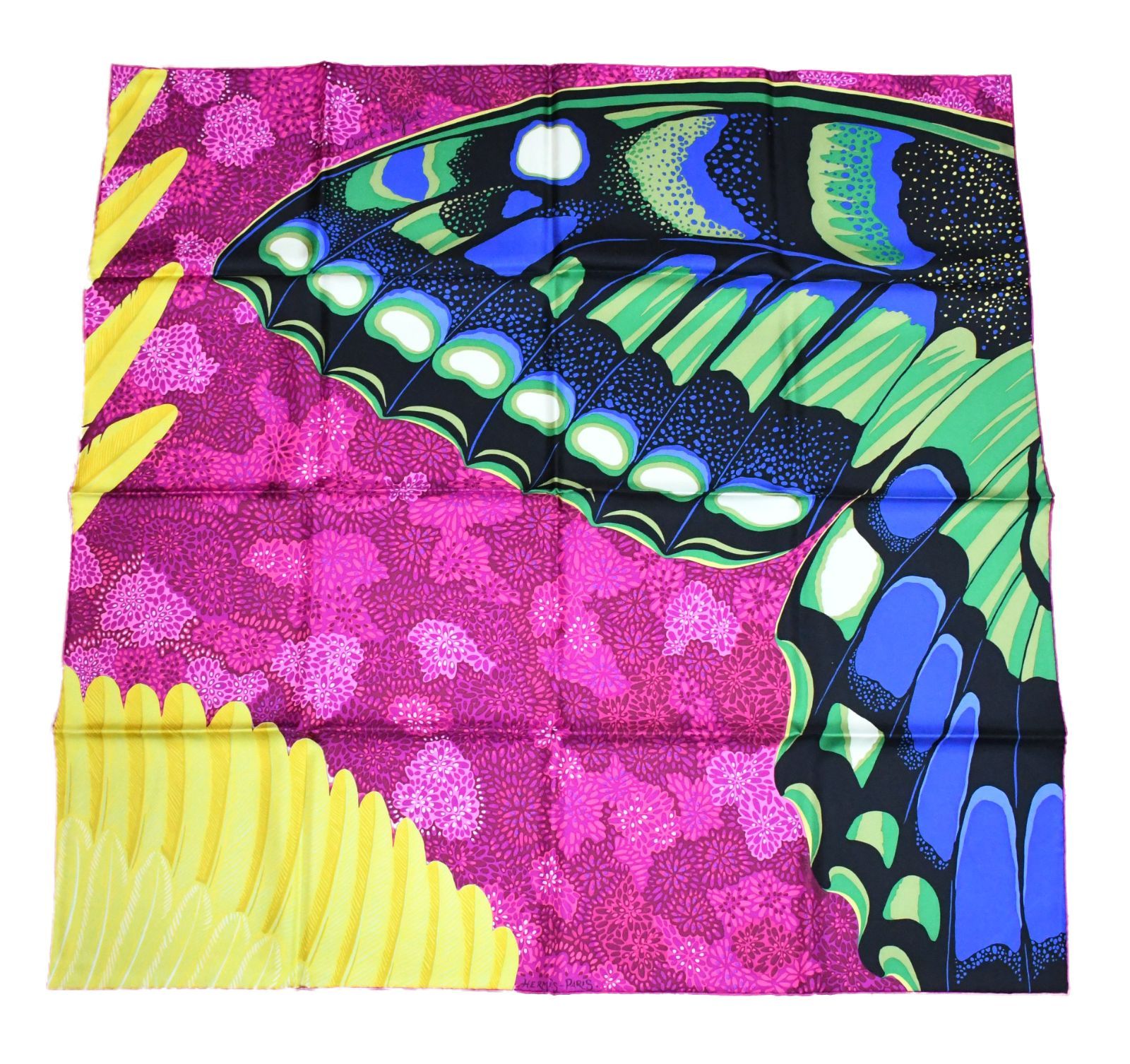 Hermes エルメス スカーフ 90 森のエスプリ 蝶 紫 シルク カレsilk Scarf L’Esprit de la Foret