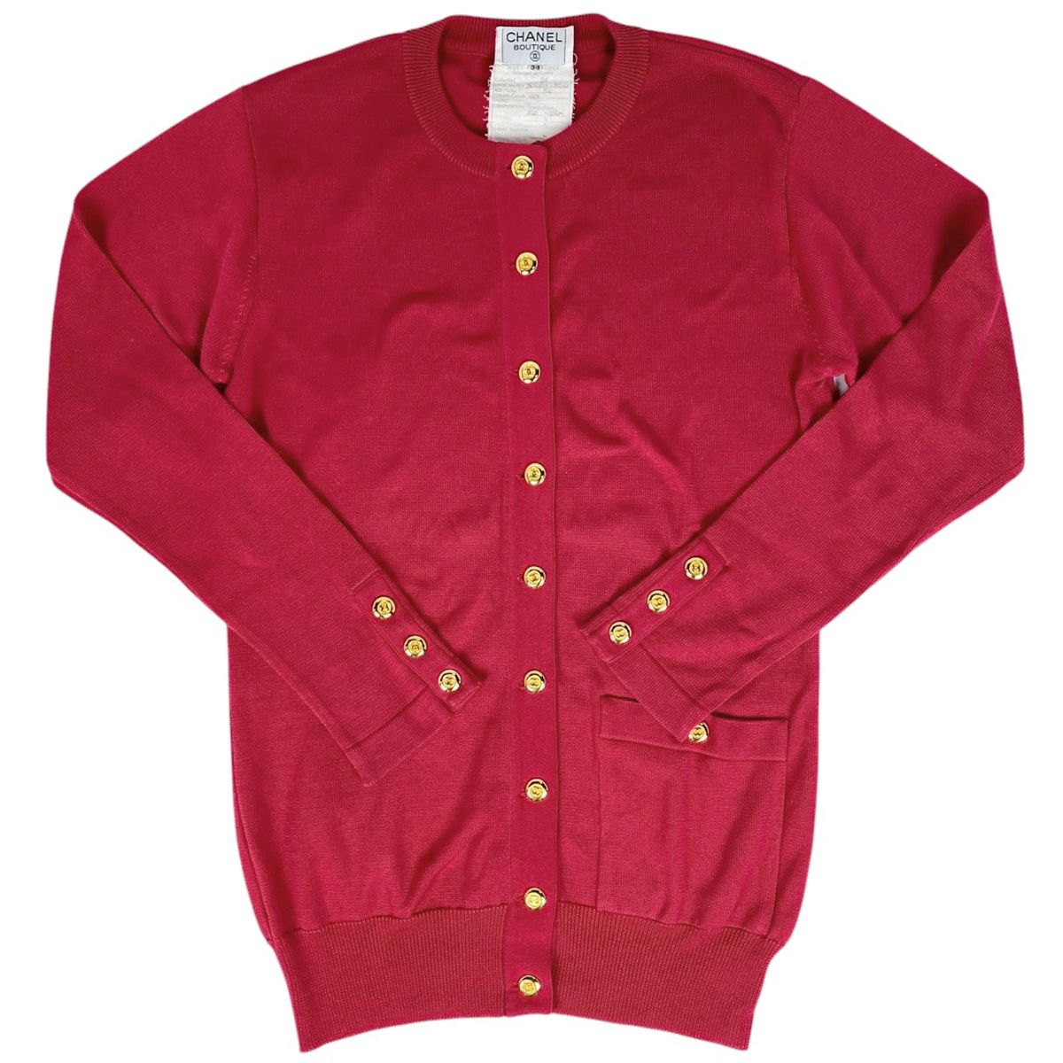 シャネル CHANEL ロゴボタン カーディガン ニット トップス コットン