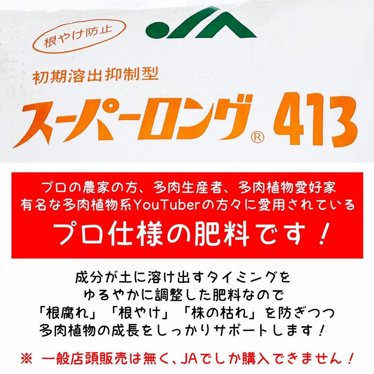 J A農協 限定販売 多肉・観葉植物 肥料 スーパーロング413 900g - メルカリ