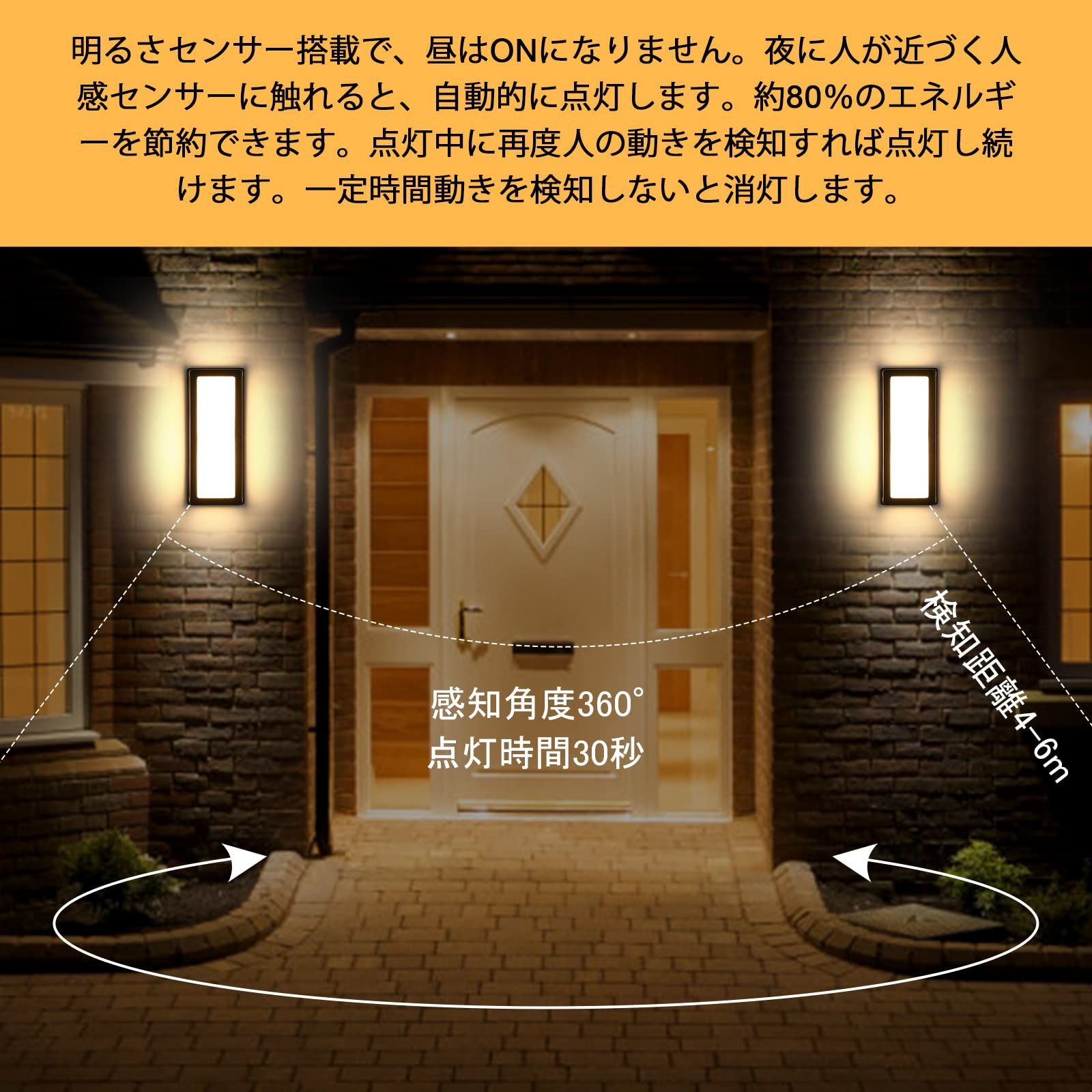 玄関照明 外灯 LED 照明 LED ウォールライト ガーデンライト FastSun バッグ・小物・ブランド雑貨 ブラケットライト 屋外 人感