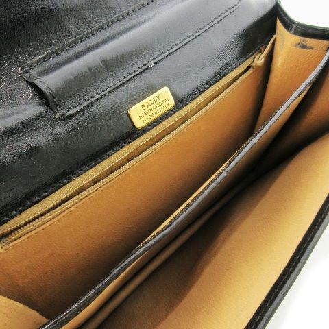 美品 BALLY バリー 鍵付き セカンドバッグ クラッチ ブラック ブラウン バリー BALLY セカンドバッグ クラッチバッグ レザー 革 ロゴ