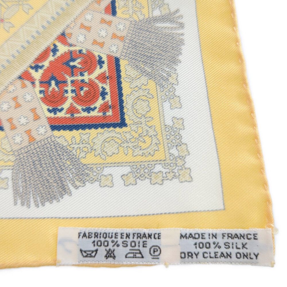 HERMES エルメス プチカレ・Brins d or・金の若枝 シルク