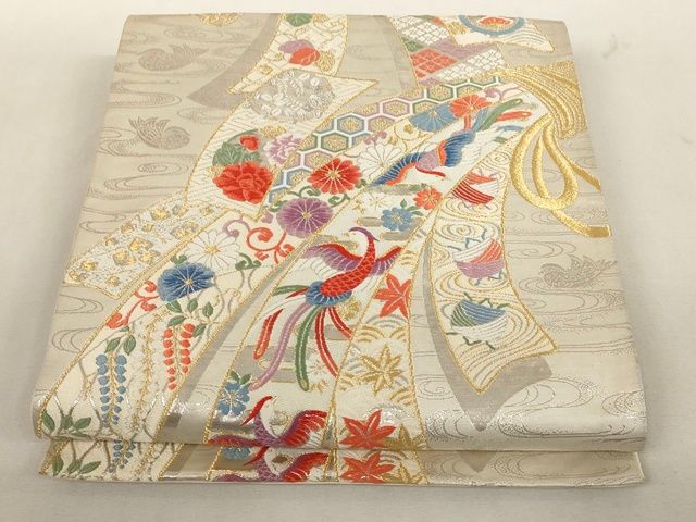 平和屋着物○豪華振袖 辻が花地紋 柑子色 正絹 逸品 AABB7219ph 平和屋着物