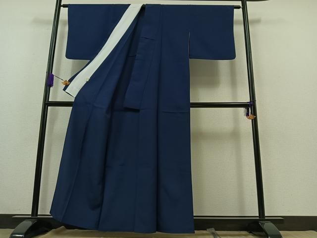 留紺色 洗える着物