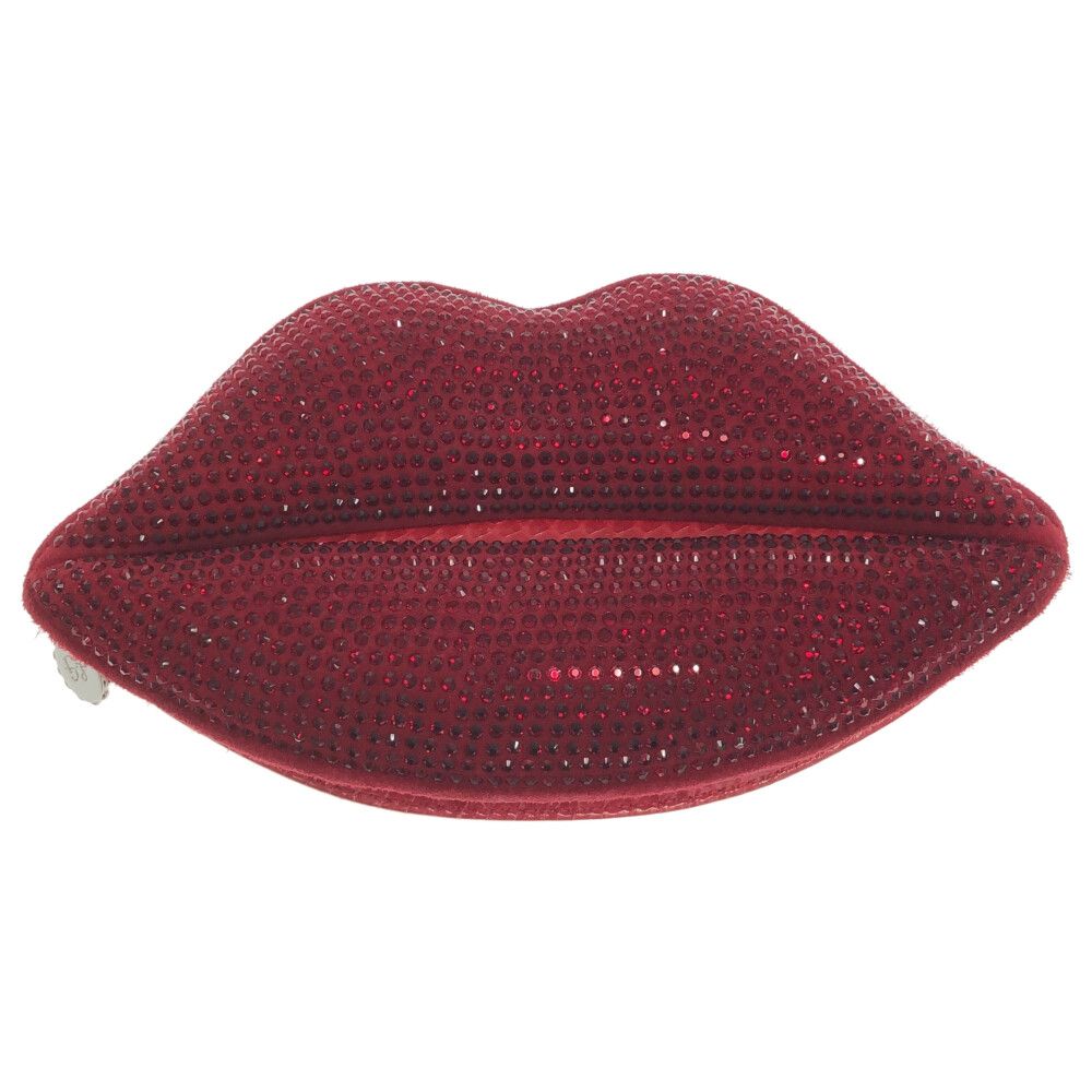 【美品】ルルギネス／リップ ポーチ クラッチバッグ LULU GUINNESS (ルルギネス) レディース リップポーチ レッド