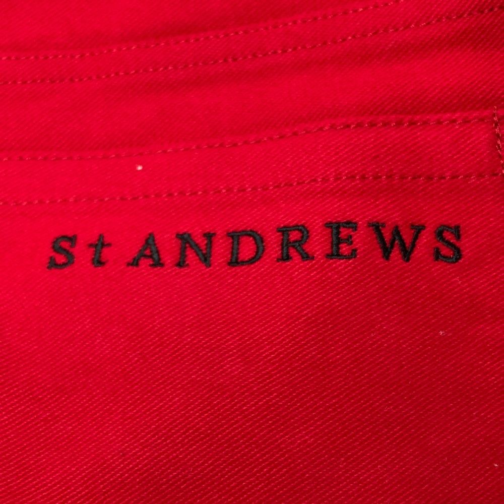 サイズ：LL ST ANDREWS セントアンドリュース  ストレッチパンツ  レッド系 [240101496632] ゴルフウェア メンズ ストスト サイズ：LL ST ANDREWS セントアンドリュース ストレッチパンツ