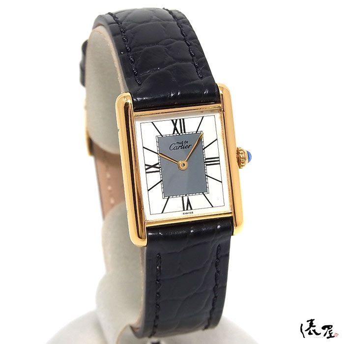 【国際保証書】カルティエ マストタンク LM センターグレイ 極美品 メンズ ヴィンテージ Cartier 時計 腕時計 中古【送料無料】