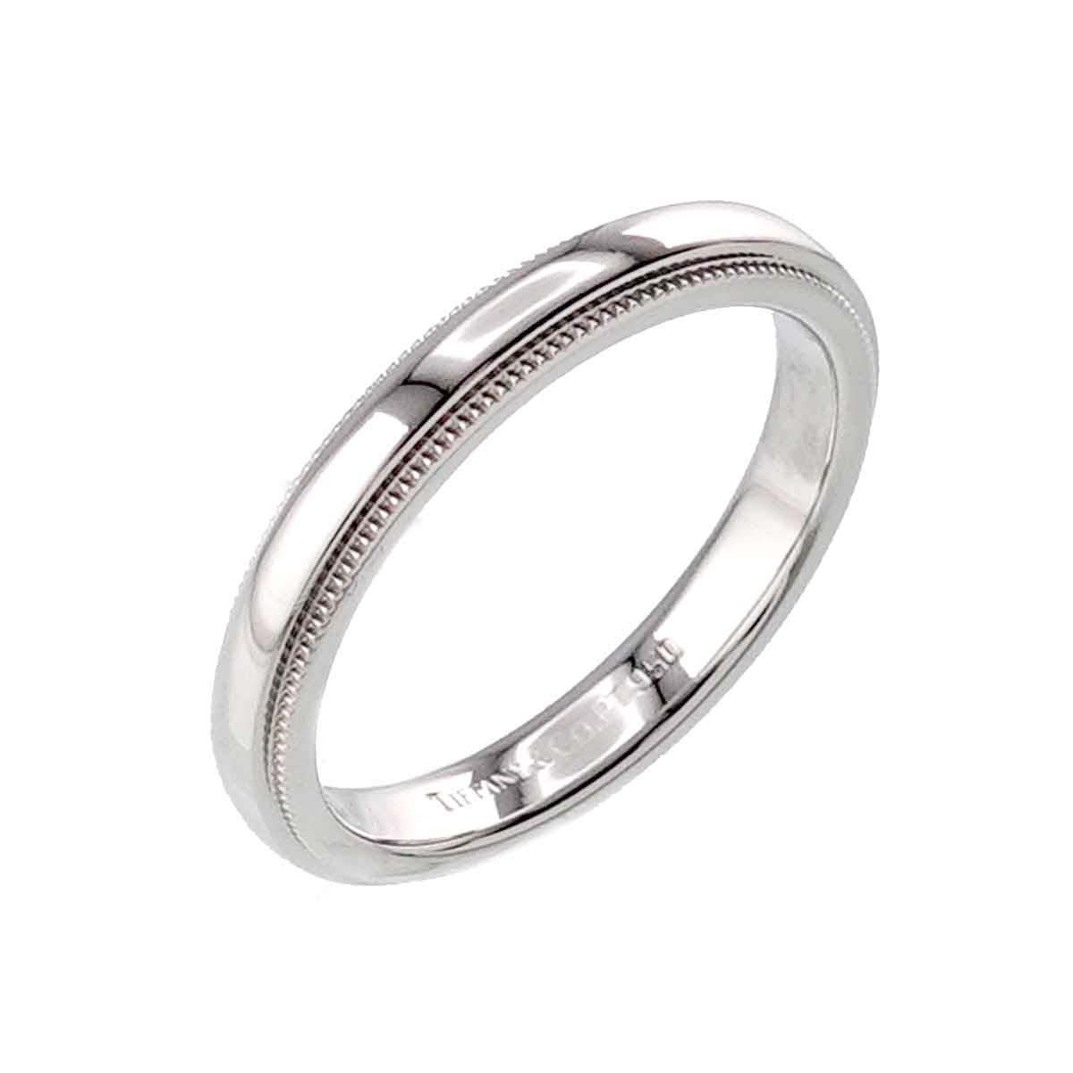ティファニー TIFFANY&CO. ミルグレイン 10号 リング 幅3mm Pt 