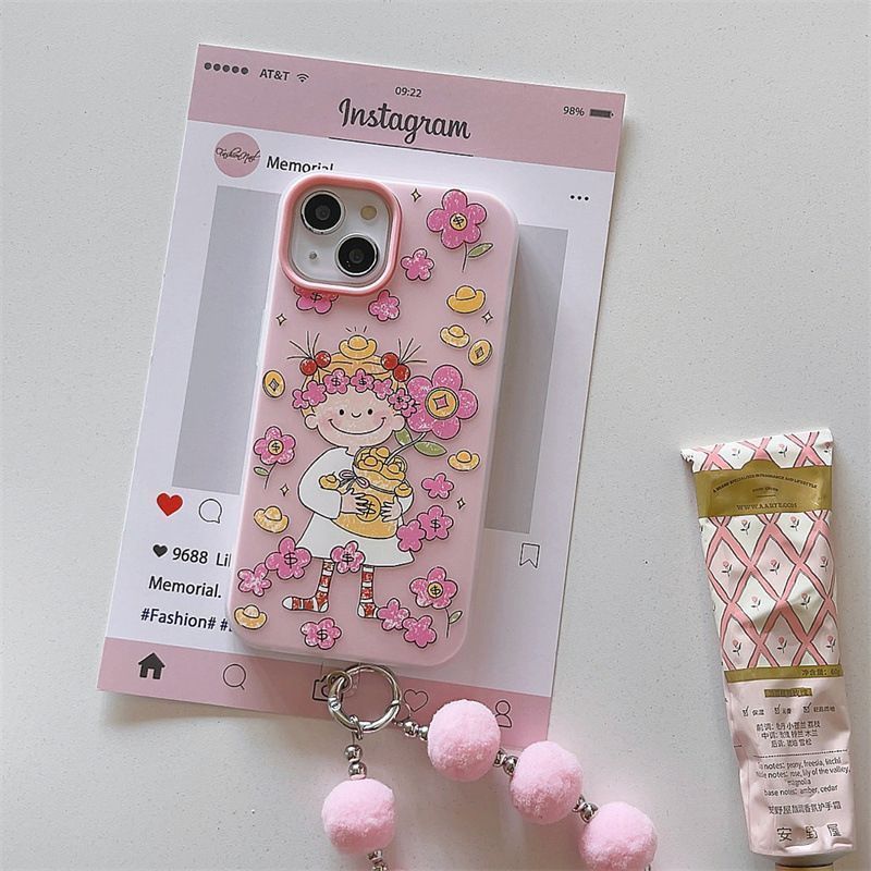 cocoちゃん iPhone16ケース iphoneケース ストラップ付き ハード