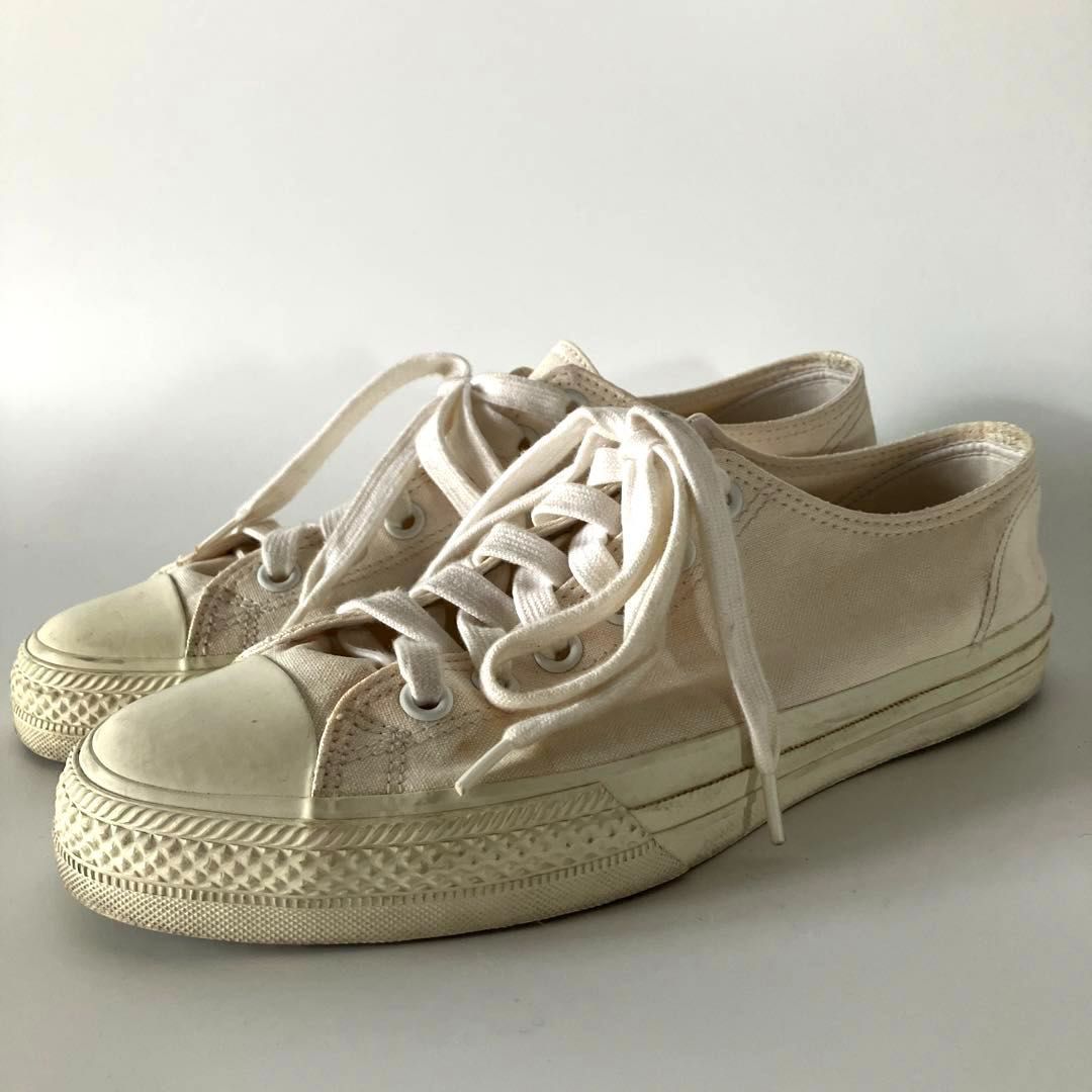 COMME des GARCONS HOMME PLUS コムデギャルソンオムプリュス 綿キャンパススニーカー 白 26cm