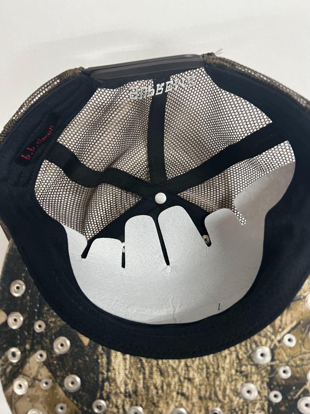 74.【未使用品】supreme b.b. Simon Studded Canvas Mesh Back