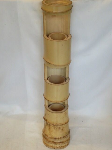 十月◆特売品 七事式 和竹製 根付 大 三重切花入 税込 送料込