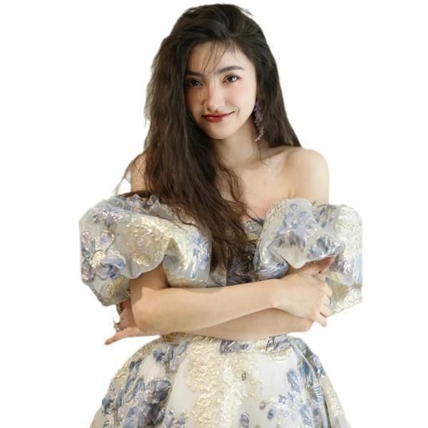 オフショルダー Aライン パーティードレス ロングドレス 結婚式 二次会 衣装 舞台 披露宴 演奏会 発表会 ピアノ 大きいサイズ イベント用 キャバドレス