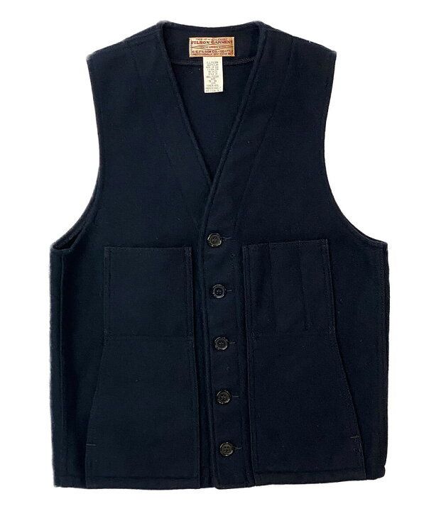 美品 FILSON Mackinaw Wool Vest 20 Dark Navy Size 38 フィルソン