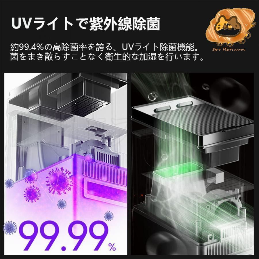 加湿器 花粉　21L大容量 UV除菌 除菌加湿器 超音波式加湿器 加湿器 卓上加湿器 オフィス 静音 3.8L 大容量 超音波式 UV-C除