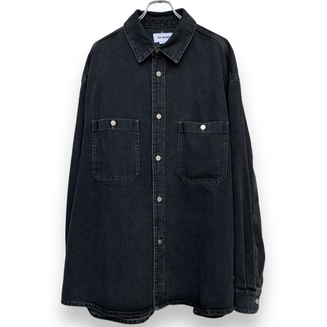 HED MAYNER 24SS FADED BLACK HEAVY DENIM OVER SHIRT Mサイズ