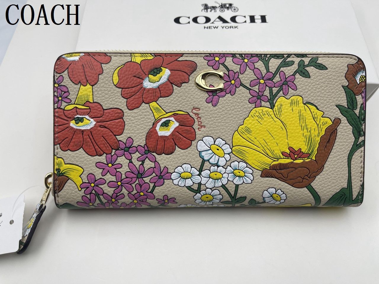 コーチ COACH 長財布 財布 シグネチャー アコーディオンラウンドジップウォレット新品 未使用 贈り物CJ373  351 E20