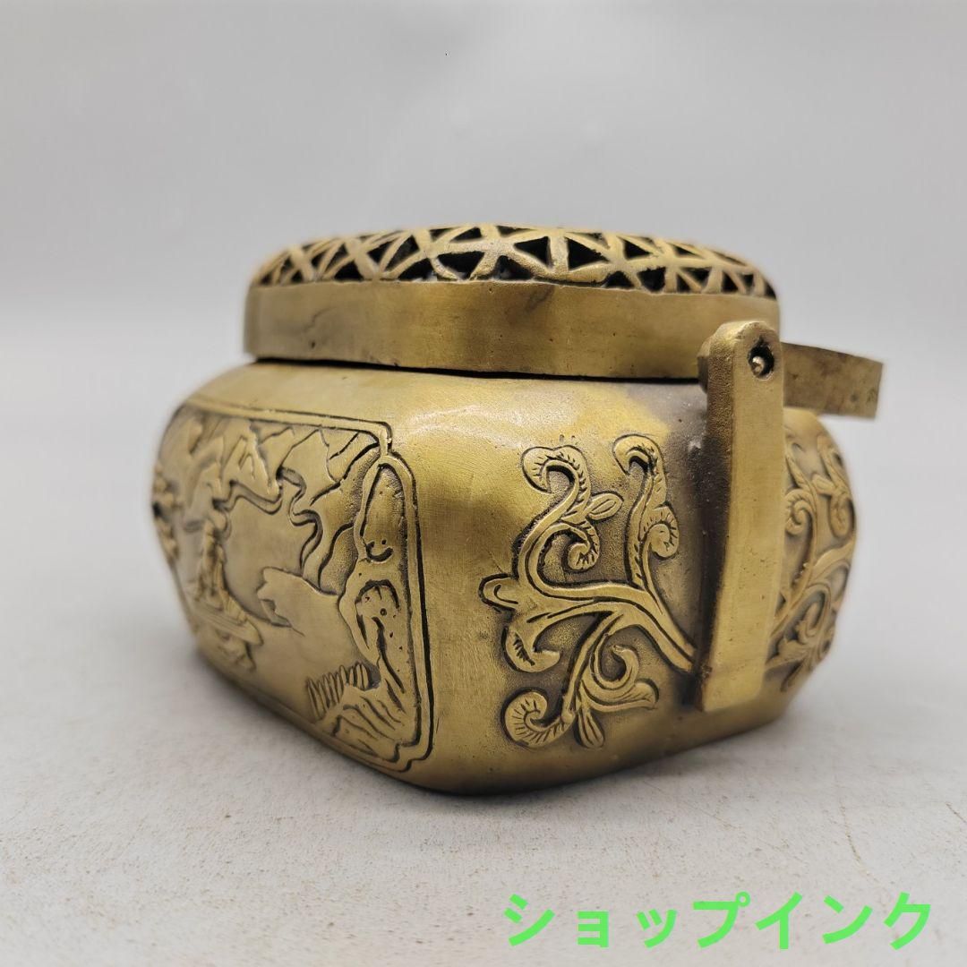 銅製 提梁暖手炉 香り炉 茶道香炉 香道具 装飾品 工芸品 置物 銅製 提梁暖手炉 香り炉 茶道香炉 香道具 装飾品 工芸品 置物