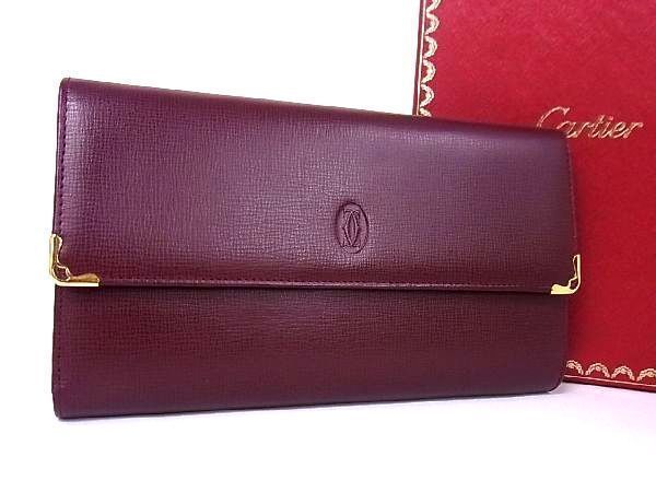 □新品同様□ Cartier カルティエ マストライン レザー 三つ折り 長