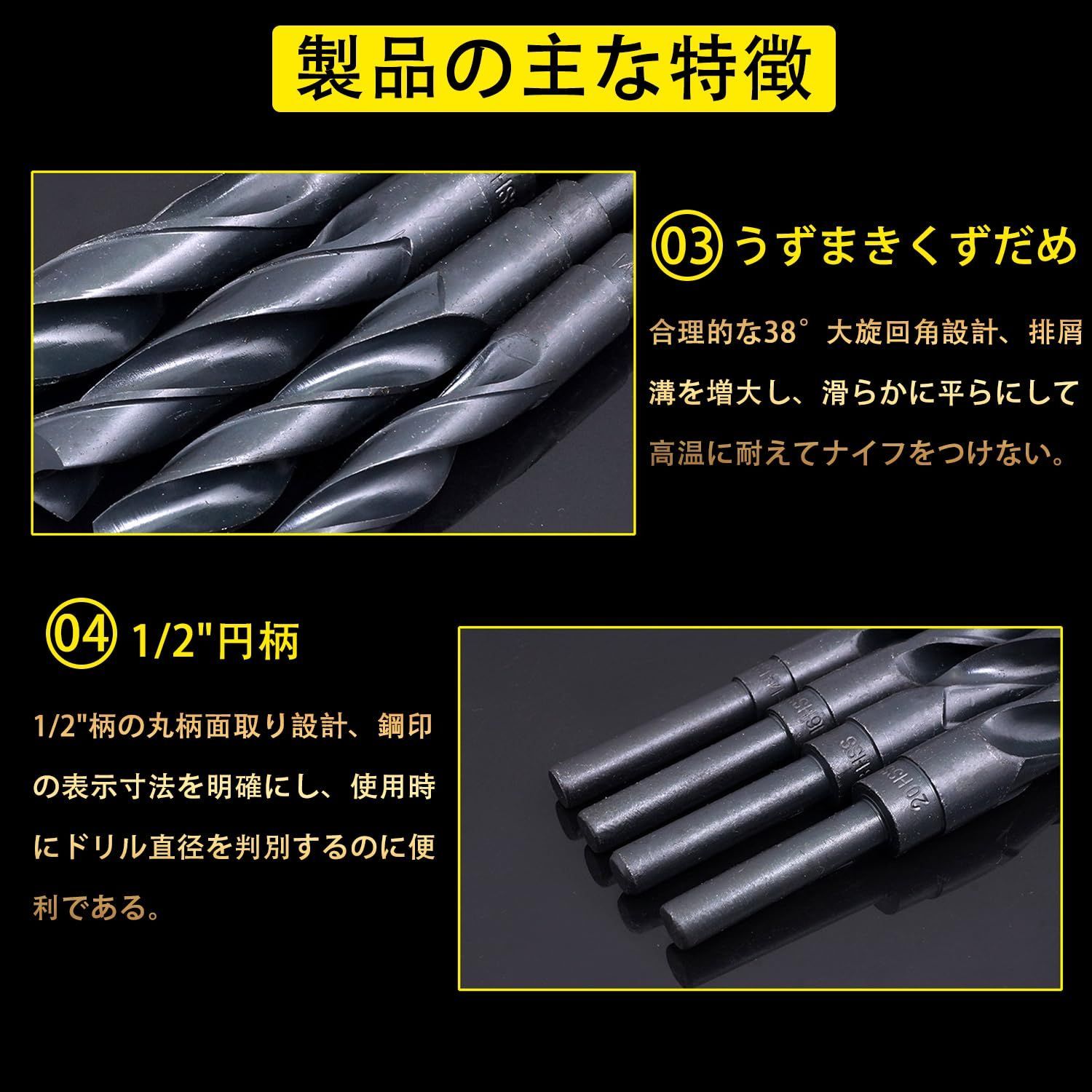 Amazon | uxcell 超硬ツイストドリルビット 3 mm DIN K45