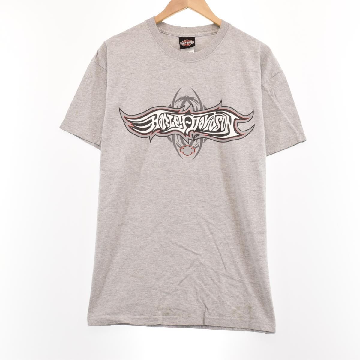 90年代 ヘインズ Hanes Harley-Davidson ハーレーダビッドソン 総柄 両面プリント モーターサイクル バイクTシャツ USA製 メンズS ヴィンテージ /eaa352085