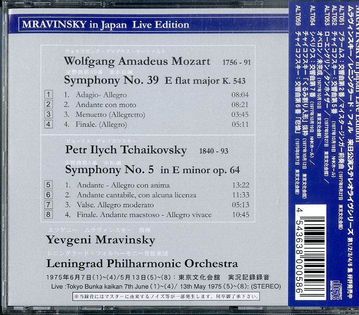 CD1枚 / エフゲニー・ムラヴィンスキー / モーツァルト：交響曲