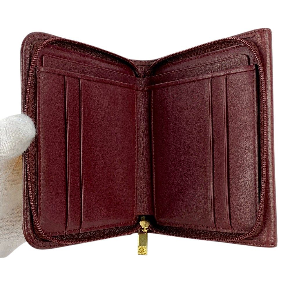 ロエベ LOEWE 折り財布 アナグラム ヴィンテージ レザー スエード 新品 □美品□ヴィンテージ□ ロエベ アナグラム ウォレット 二つ折り 財布