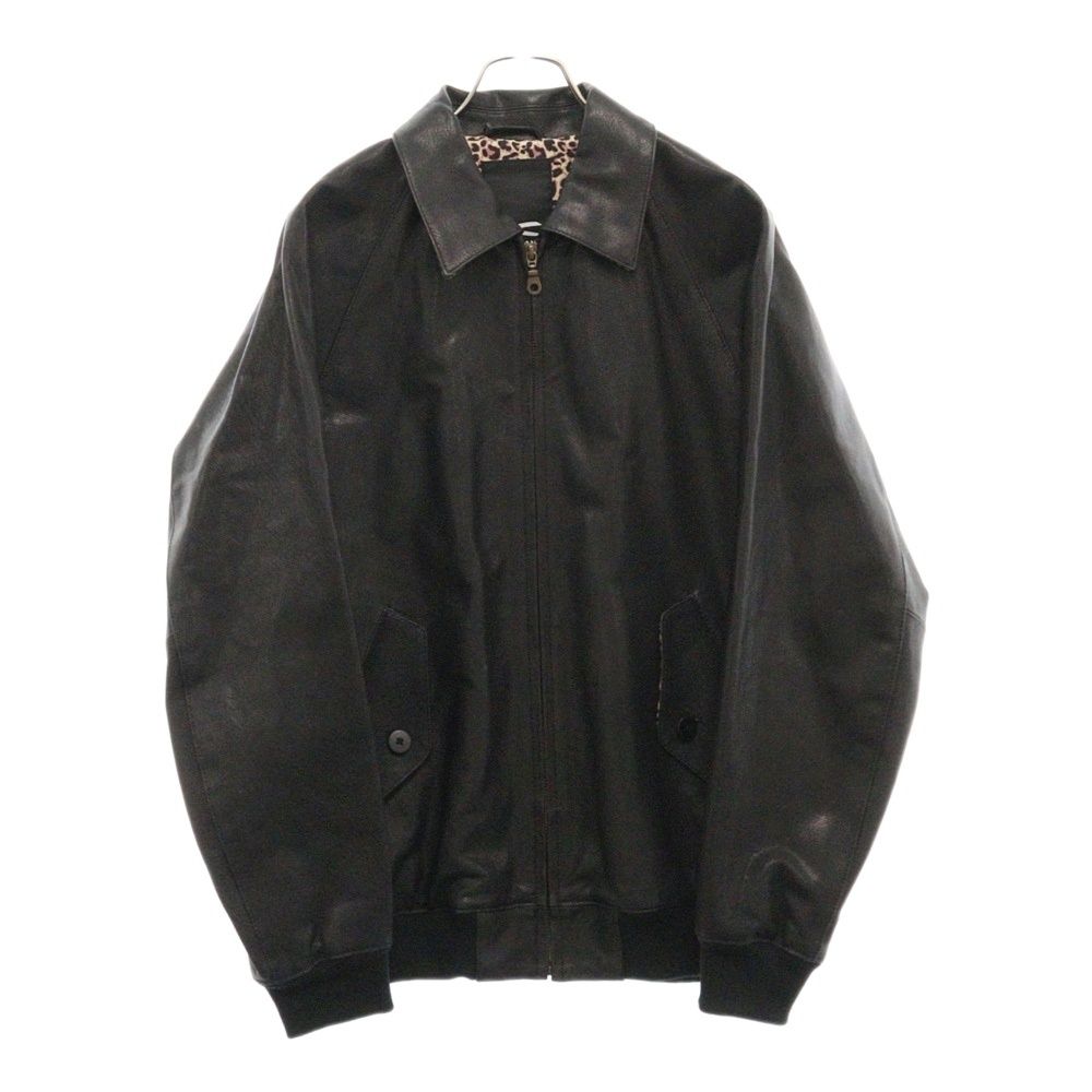 DENHAM (デンハム) 裏地レオパード ラムレザー ジップアップジャケット