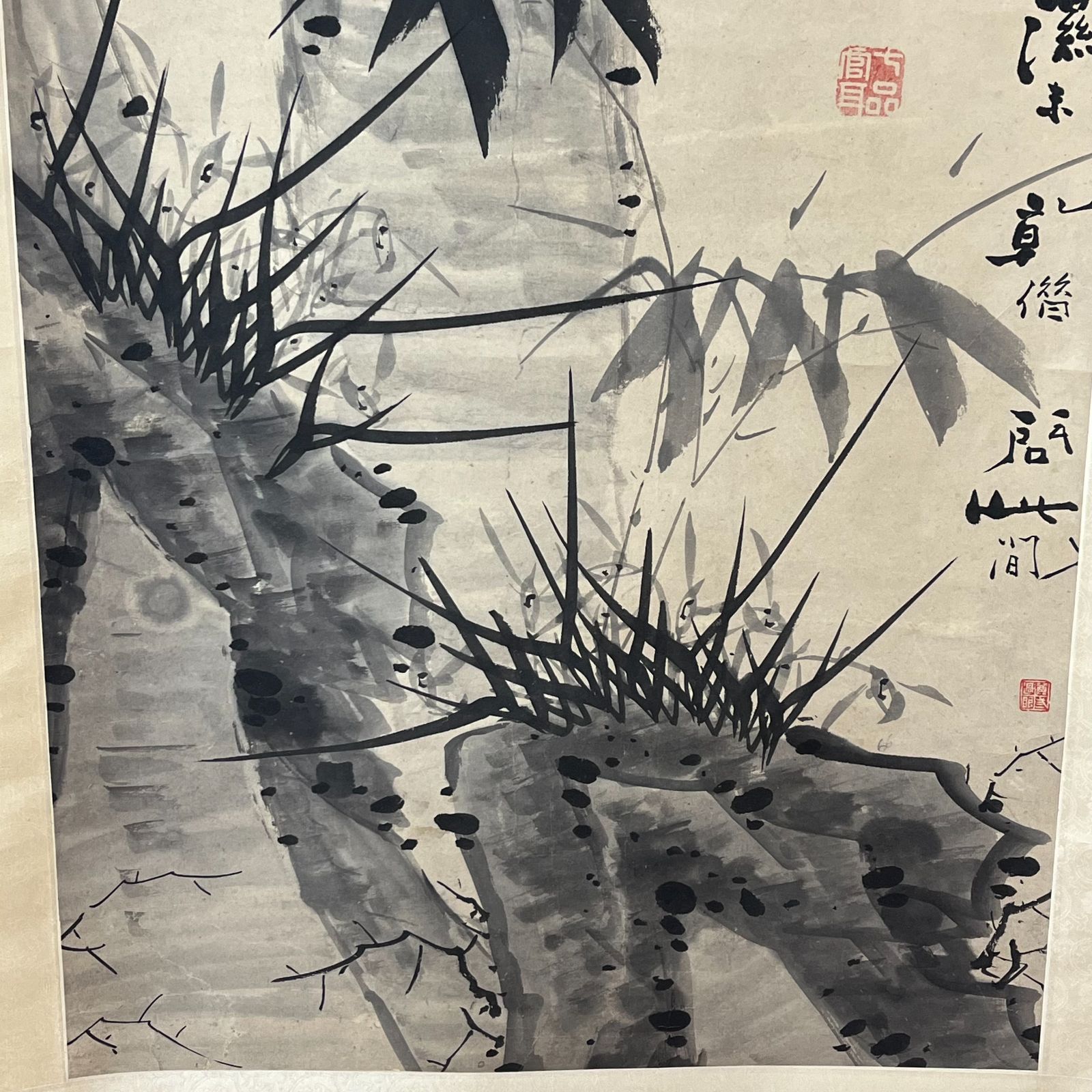 中国清朝 鄭板橋 模写 鄭燮 竹図 中国画 中国美術 水墨画 額装