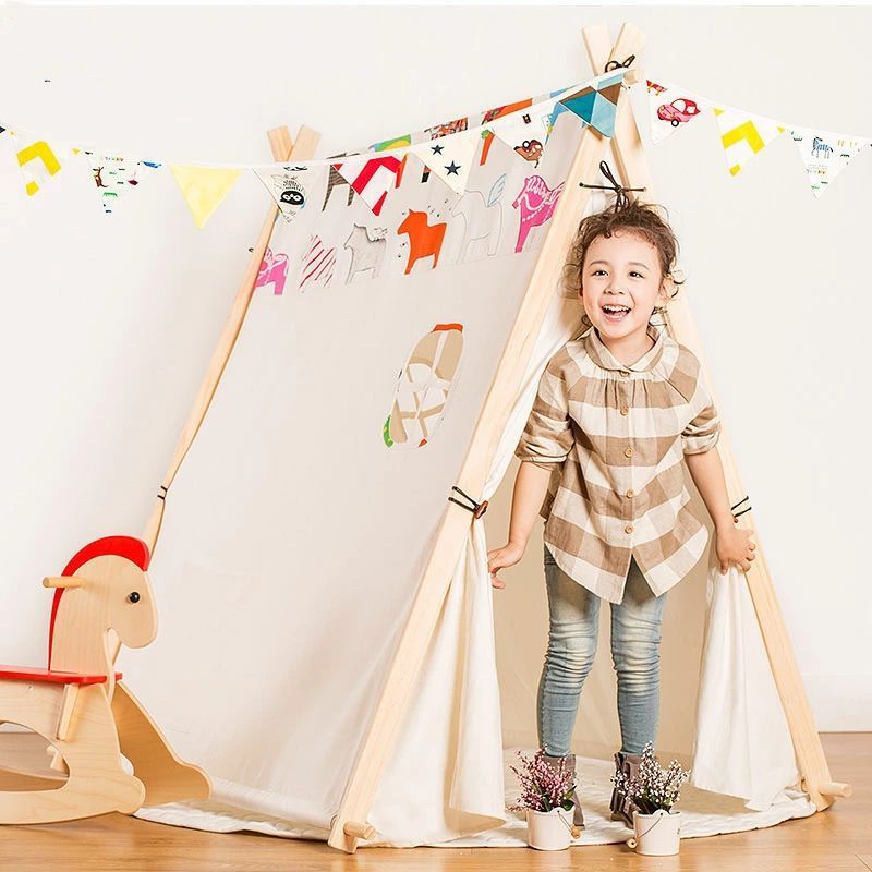 テント 子供テント キッズテント ティピーテント テントハウス 簡易テント 窓付き 子供用テント プレゼント 秘密基地 室内用テント 室内用