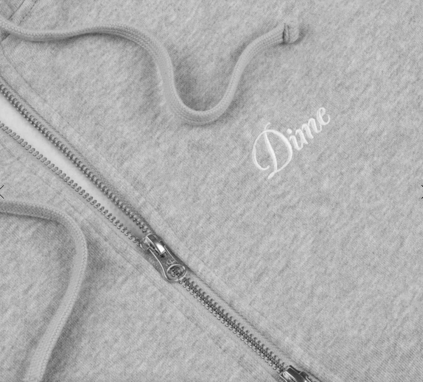 Dime ダイム Cursive Small Logo Zip Hoodie / Heather Gray ジップ 