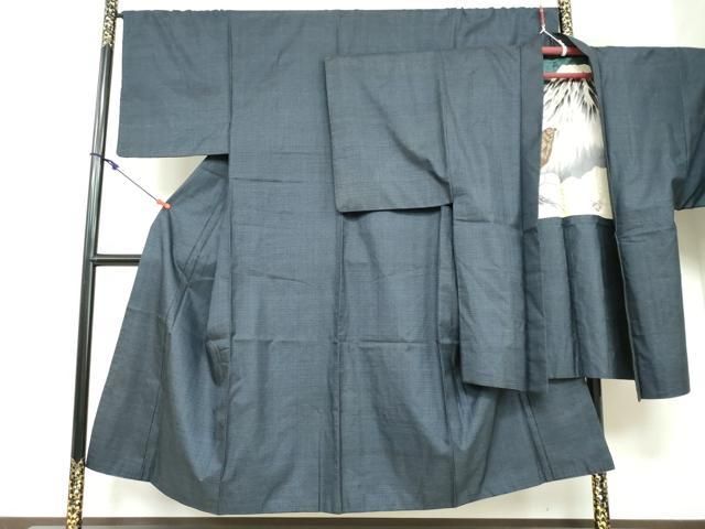 平和屋着物●男性 本場大島紬 アンサンブル 長羽織 80亀甲 総詰め 水間輝利 証紙付き 正絹 DAAY5026ud