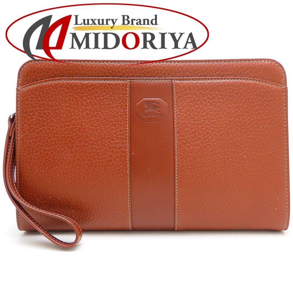 BURBERRY バーバリー セカンドバッグ クラッチ レザー ブラウン|352366