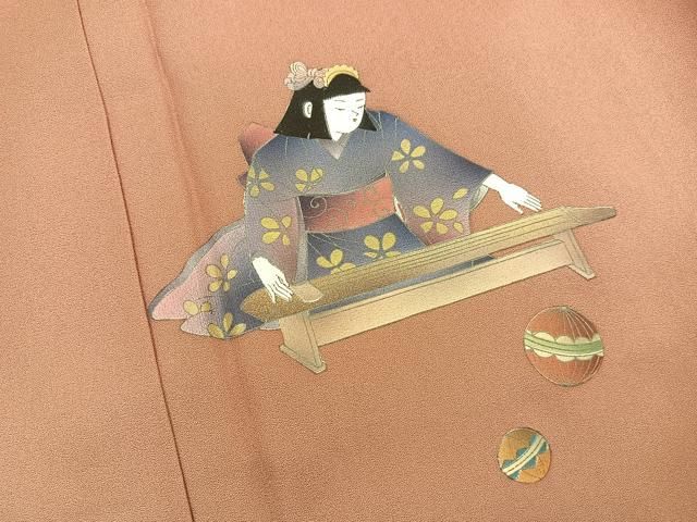 平和屋着物○訪問着 作家物 大空澄人 cire 草花文 暈し染め 金銀彩