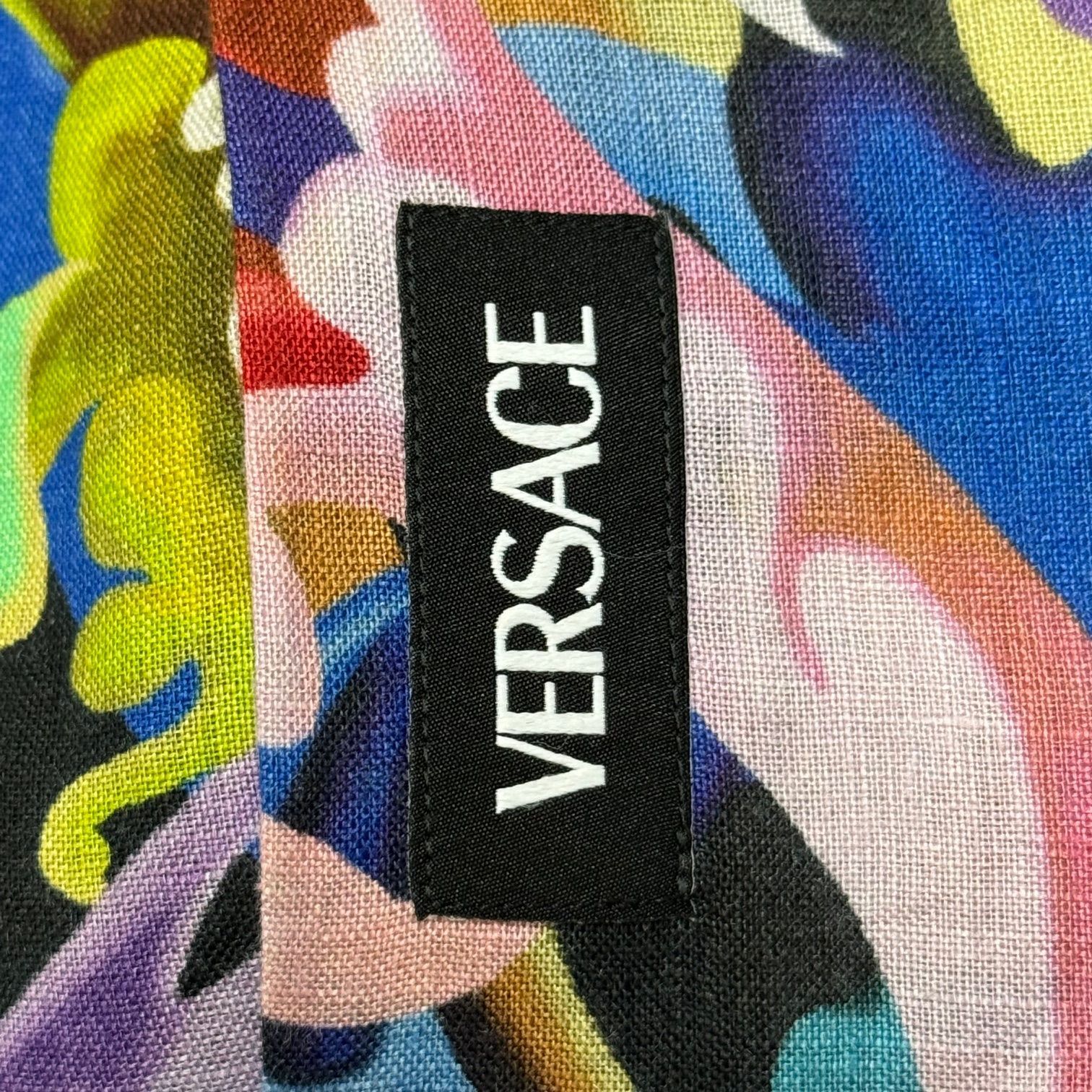 VERSACE HERITAGE FIT 総柄 シャツ 長袖リネンシャツ ヴェルサーチ