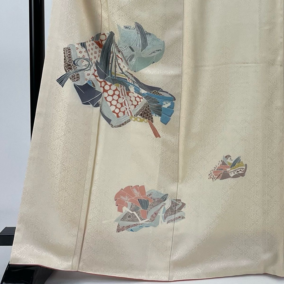 付下げ 身丈167cm 裄丈66cm M 袷 姫 刺繍 薄オレンジ 正絹 美品 優品 
