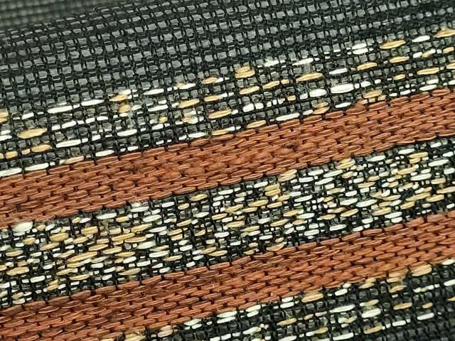 平和屋着物■極上　夏物　染織の名門　しょうざん  生紬　九寸名古屋帯　ネコ　猫　黒地　逸品　DZAA9256kh5 平和屋着物□極上 夏物 染織の名門 しょうざん 生紬 九寸名古屋帯 ネコ