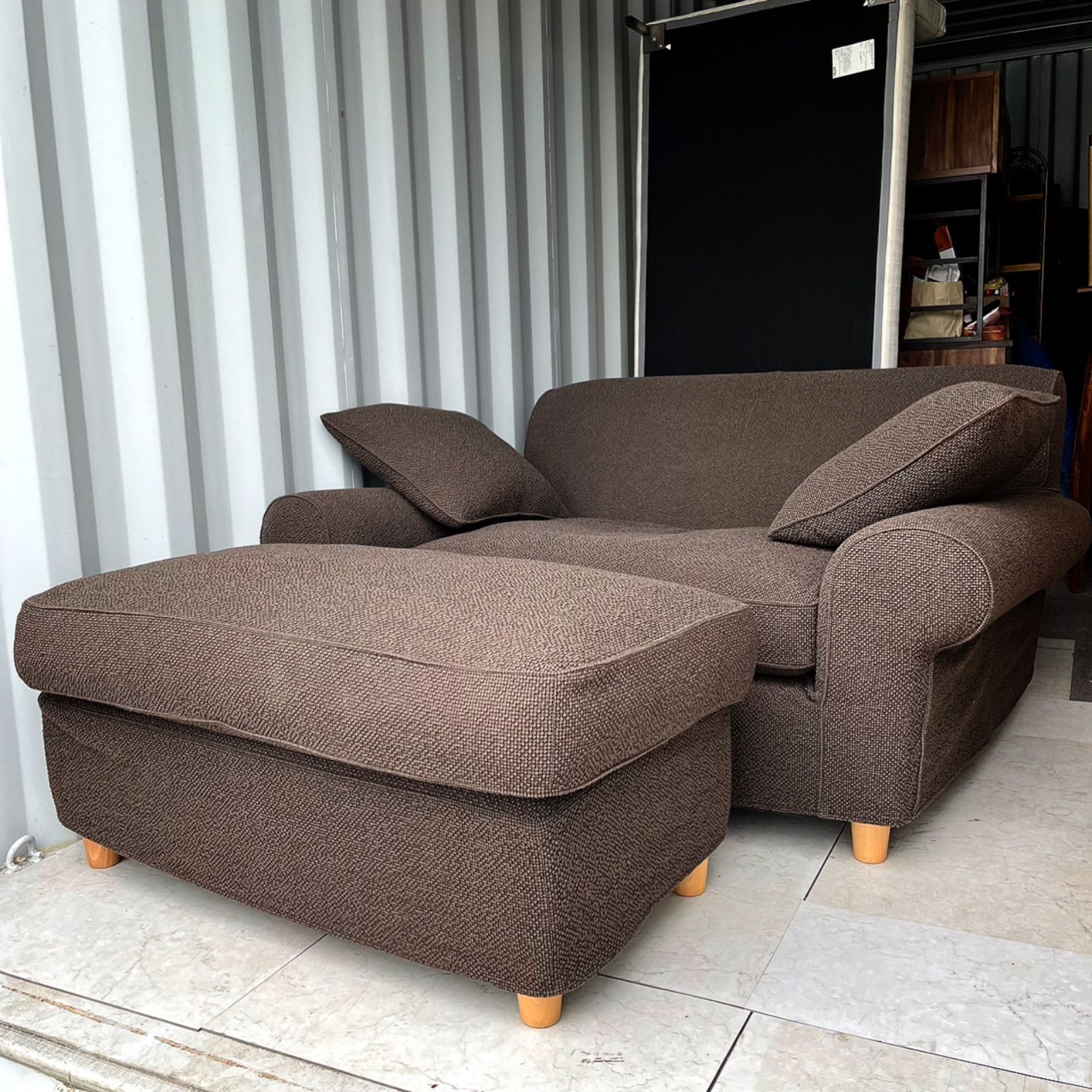 取付無料！コンランショップ ウィンスロー ブラウンファブリック1.5P