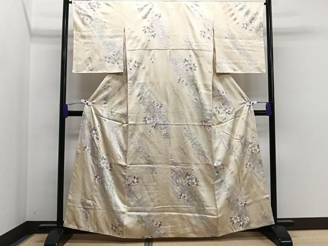 平和屋着物□上質な小紋 舞花文 暈し染め 金銀彩 やまと誂製 正絹 逸品  