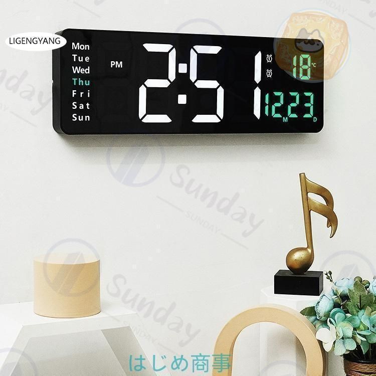 時計 壁掛け時計 LED デジタル時計 壁掛け 卓上 大文字 大型 目覚まし
