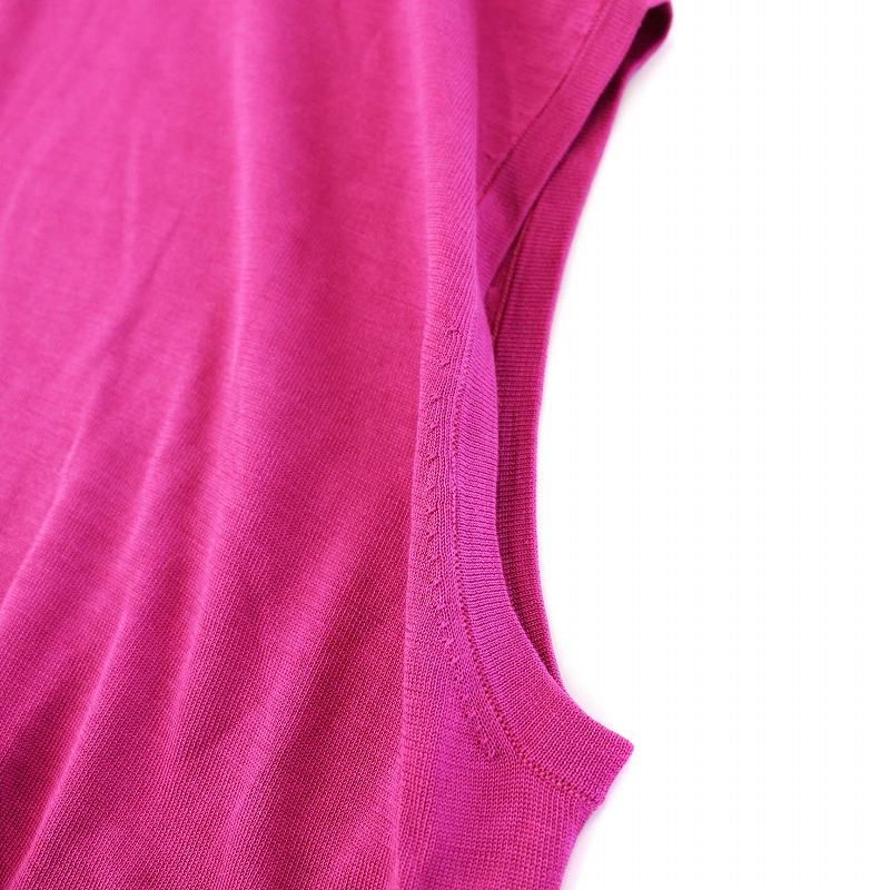 エブール ebure RONHERMAN別注 Light Silk Cotton ノースリーブニット カットソー タートルネック コットンシルク ピンク エブール ebure RONHERMAN別注 Light Silk Cotton ノースリーブ