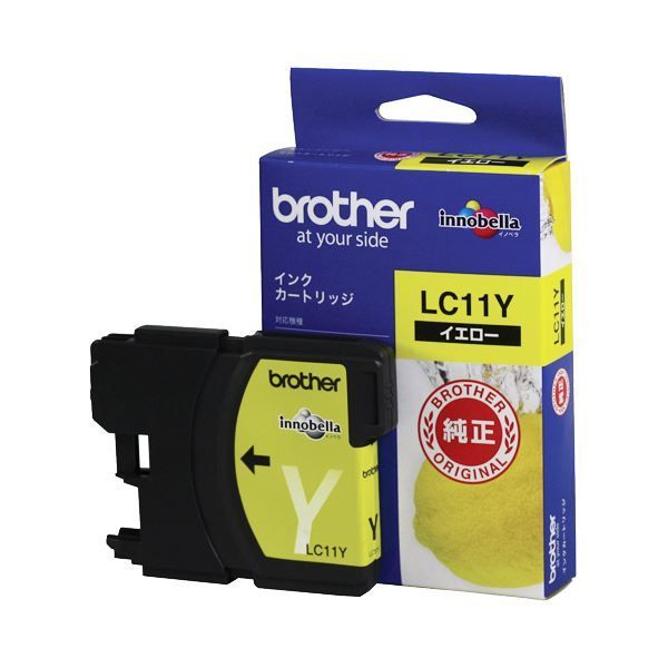 (まとめ) ブラザー BROTHER インクカートリッジ イエロー LC11Y 1個  
