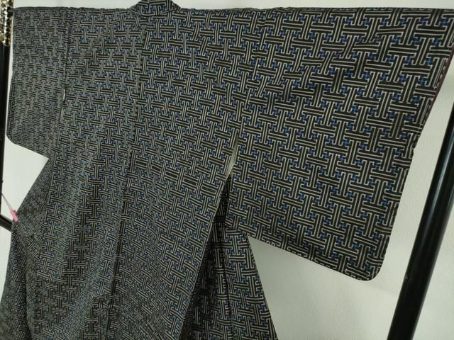 平和屋本店□希少 本場大島紬 龍郷絣 秋名バラ アンサンブル 羽織