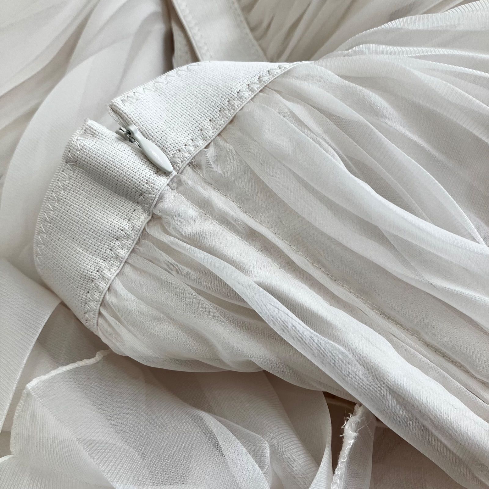 ANAYI 2025AW カルゼオーガンプリーツ スカート 38 アイボリー ホワイト 白 アナイ ロングフ スカート 102427-11-070 USTAUSTRALIA_COM_AU