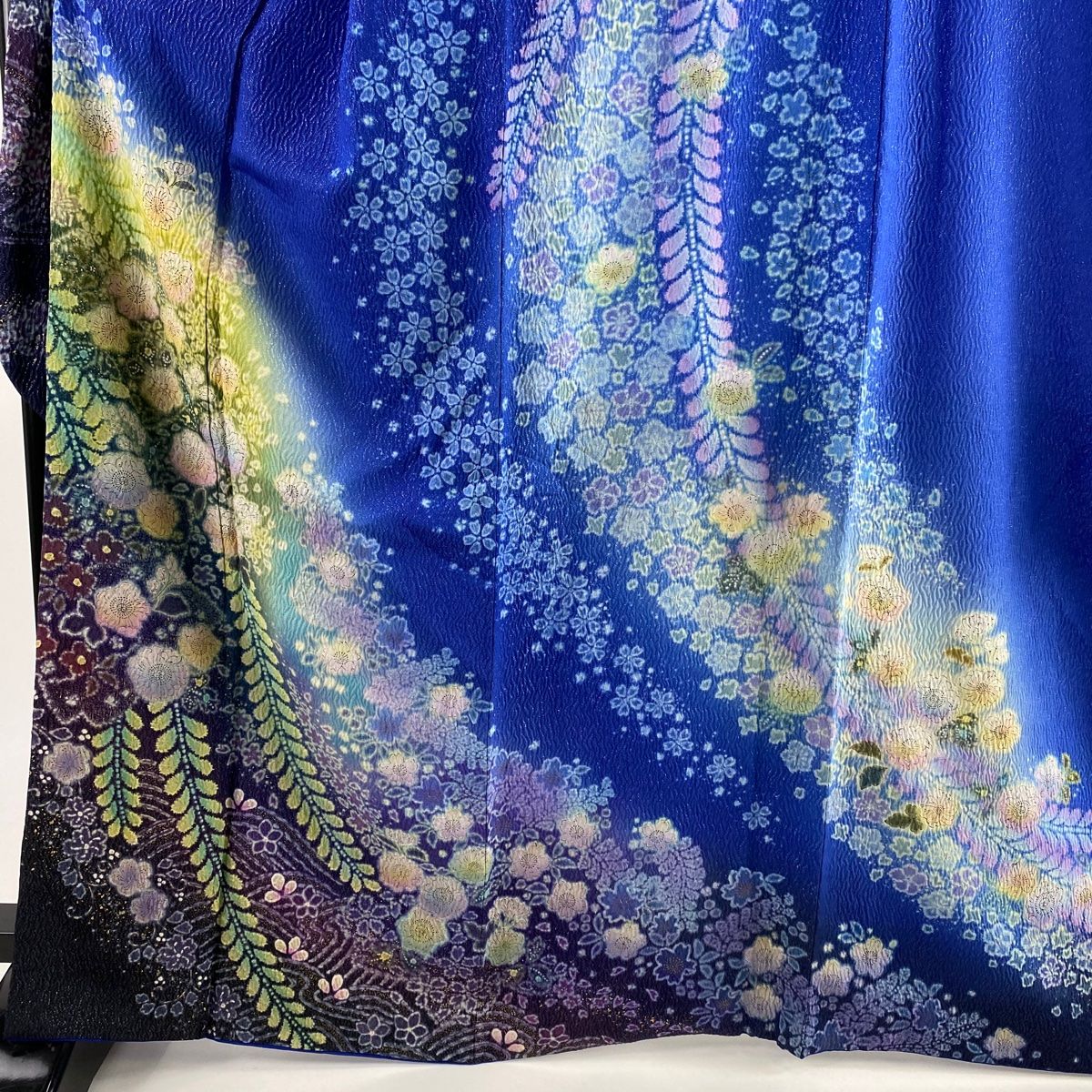 振袖 身丈166cm 裄丈69cm L 袷 吉乃一廉 落款 辻が花 銀通し ぼかし 青  