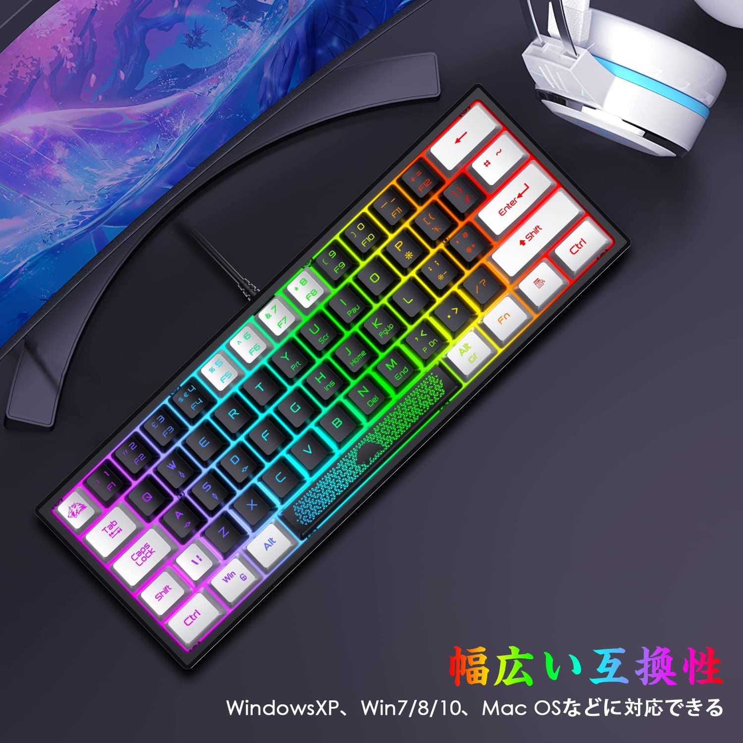 K61 62キー RGBバックライトキーボードセット K61 62キー RGBバックライトキーボードセット 特売】LexonTech x ZIYOU