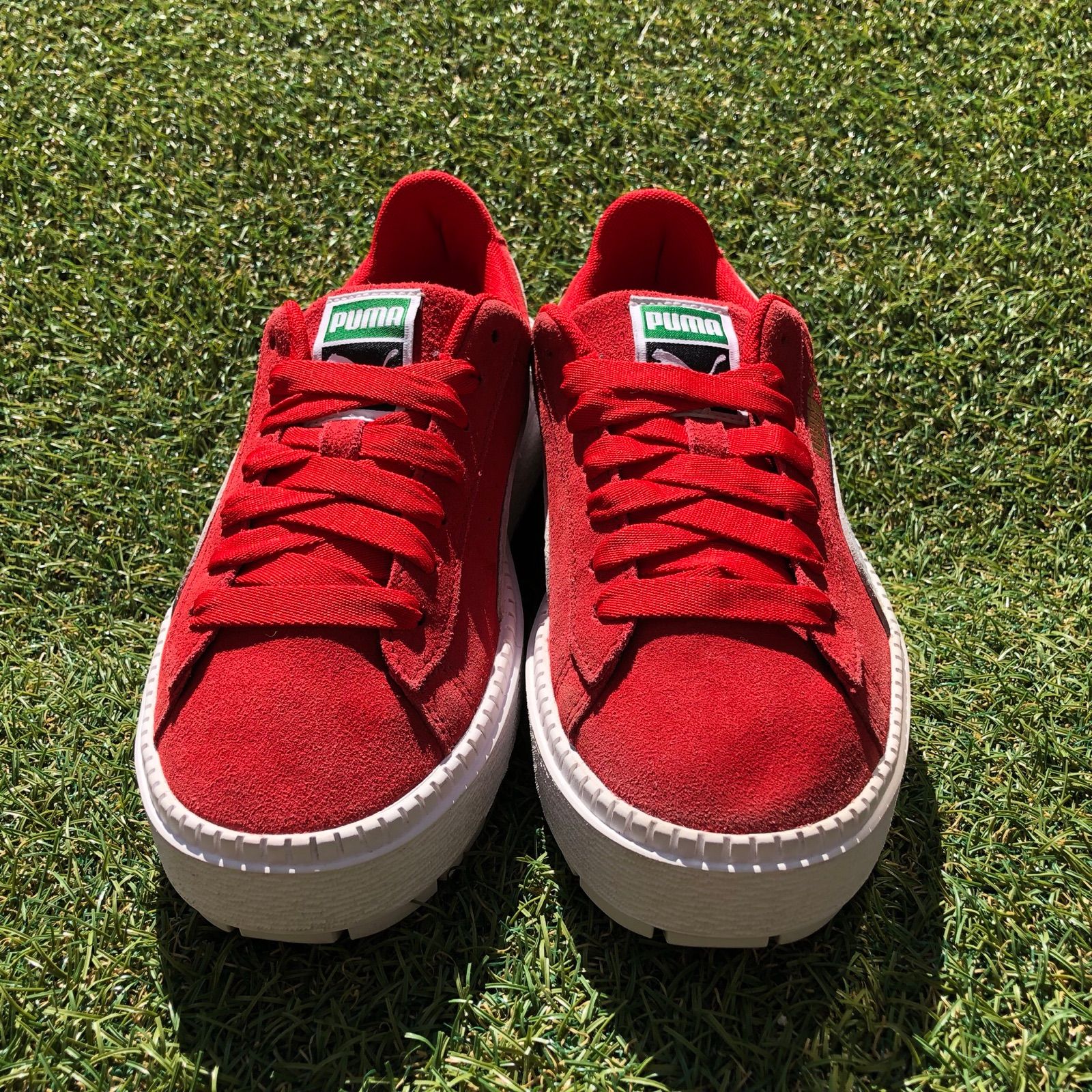 美品23 PUMA プーマ スエードプラットフォーム トレース D746