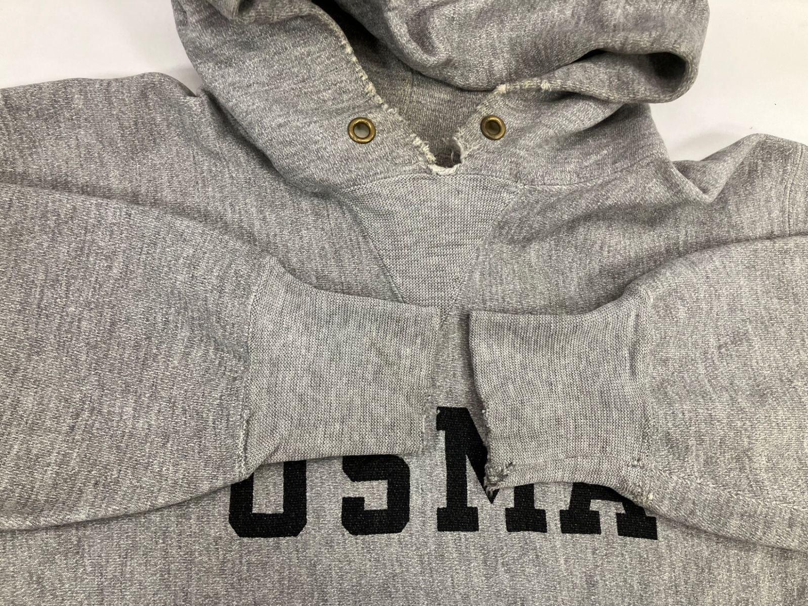 80's リバースウィーブ USMA 軍モノ 前V 霜降りグレー トリコタグ チャンピオン Champion 80's 80年代 トリコタグ REVERSE WEAVE